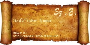Szünder Emma névjegykártya